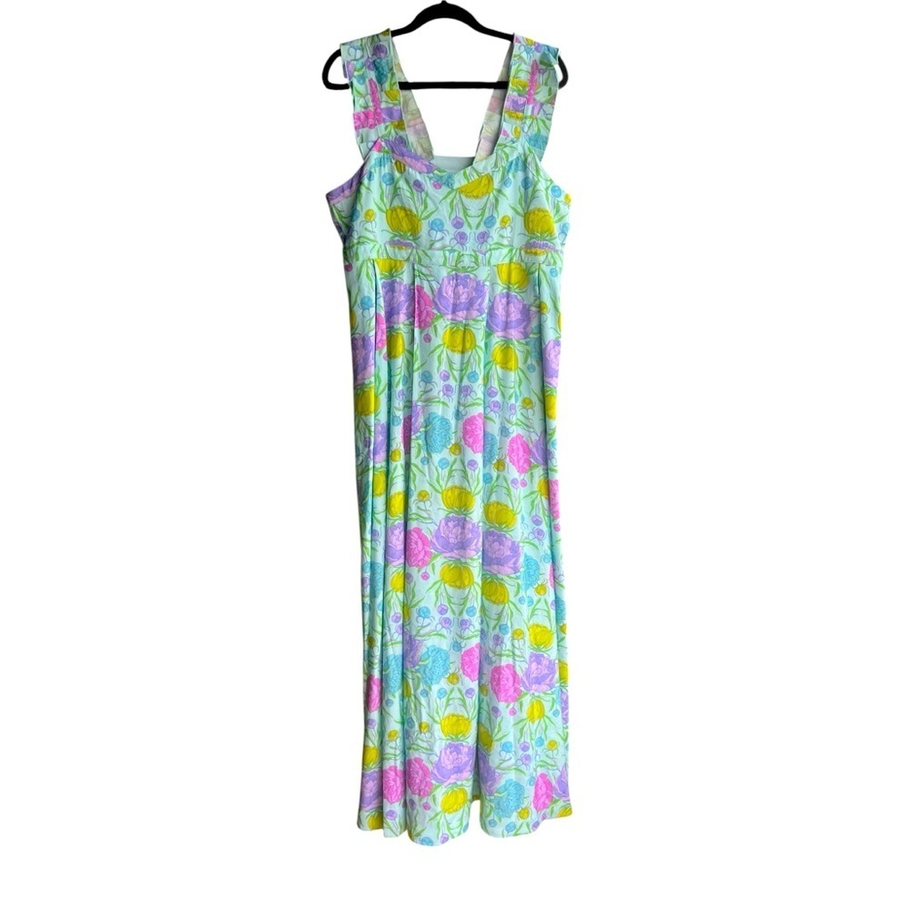 Emily Mccarthy Empire Maxi Dress  New with tag size large Peony party pattern